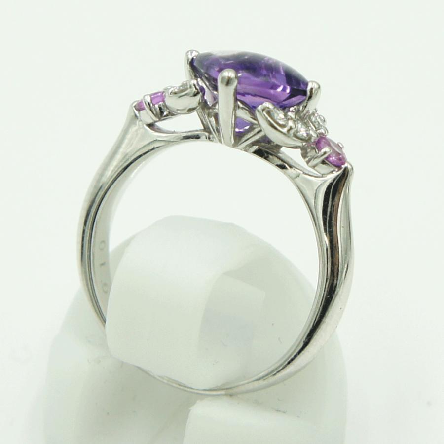 田崎真珠(TASAKI)K18WGアメジストリング　リングサイズ9号　重量4.21ｇ(石の重量含む)　レディース（中古）