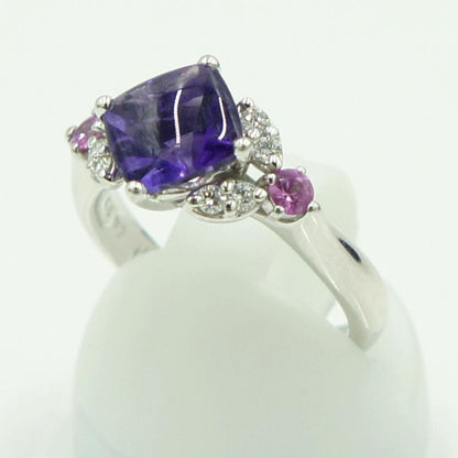 田崎真珠(TASAKI)K18WGアメジストリング　リングサイズ9号　重量4.21ｇ(石の重量含む)　レディース（中古）