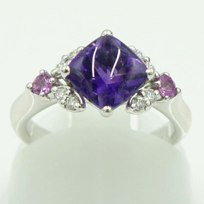 田崎真珠(TASAKI)K18WGアメジストリング　リングサイズ9号　重量4.21ｇ(石の重量含む)　レディース（中古）