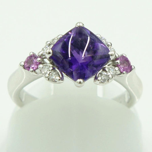 田崎真珠(TASAKI)K18WGアメジストリング　リングサイズ9号　重量4.21ｇ(石の重量含む)　レディース（中古）