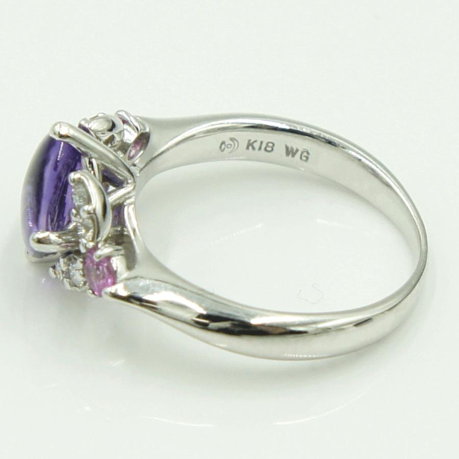 田崎真珠(TASAKI)K18WGアメジストリング　リングサイズ9号　重量4.21ｇ(石の重量含む)　レディース（中古）