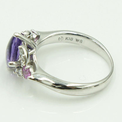 田崎真珠(TASAKI)K18WGアメジストリング　リングサイズ9号　重量4.21ｇ(石の重量含む)　レディース（中古）