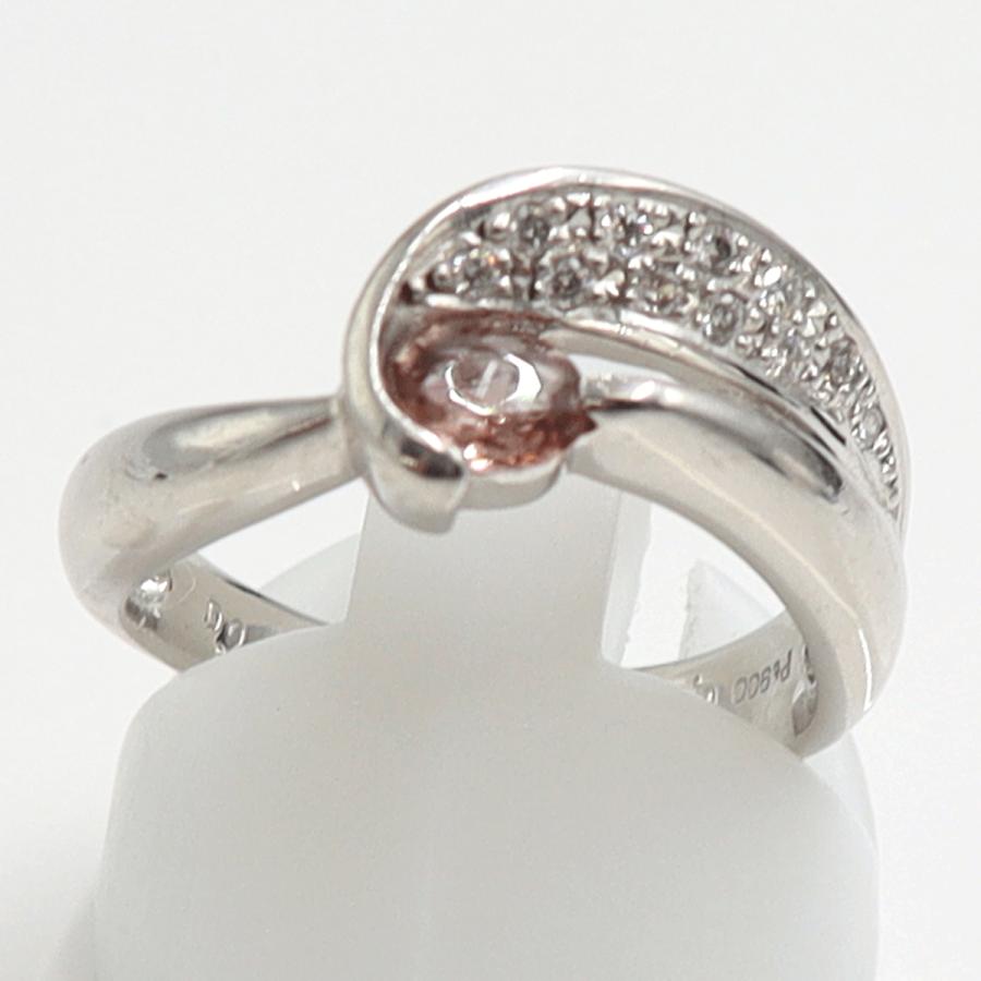 Pt900サファイアダイヤモンドリング　S0.327ct　D0.10ct　リングサイズ12号　重量7.03ｇ(石の重量含む)　レディース（中古）