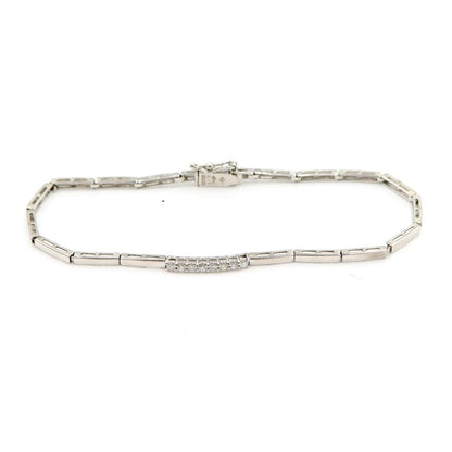 K18WGダイヤモンドブレスレット　D0.17ct　長さ17.0cm　重量5.96ｇ(石の重量含む)（中古）