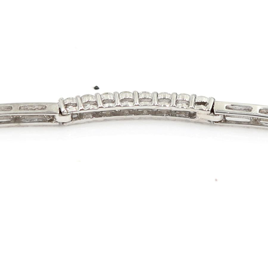 K18WGダイヤモンドブレスレット　D0.17ct　長さ17.0cm　重量5.96ｇ(石の重量含む)（中古）