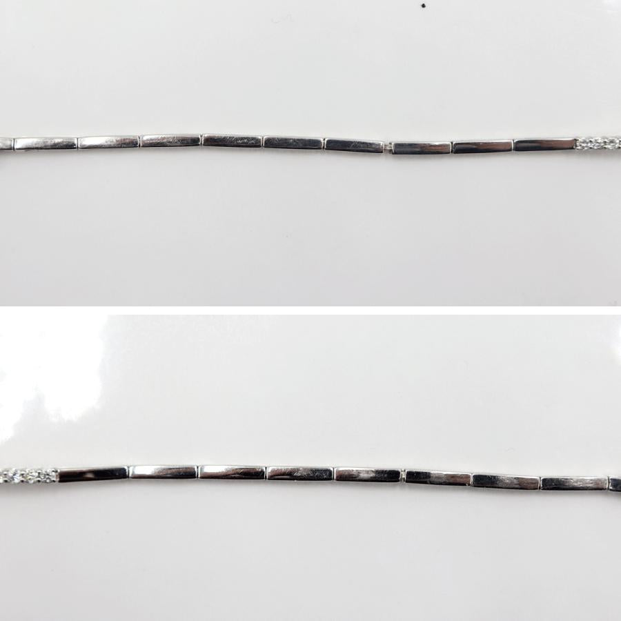 K18WGダイヤモンドブレスレット　D0.17ct　長さ17.0cm　重量5.96ｇ(石の重量含む)（中古）