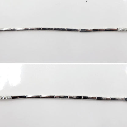 K18WGダイヤモンドブレスレット　D0.17ct　長さ17.0cm　重量5.96ｇ(石の重量含む)（中古）