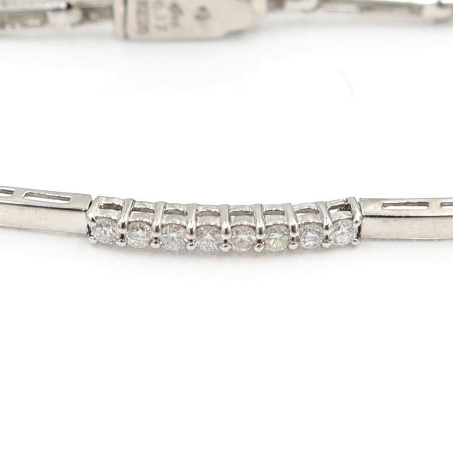 K18WGダイヤモンドブレスレット　D0.17ct　長さ17.0cm　重量5.96ｇ(石の重量含む)（中古）