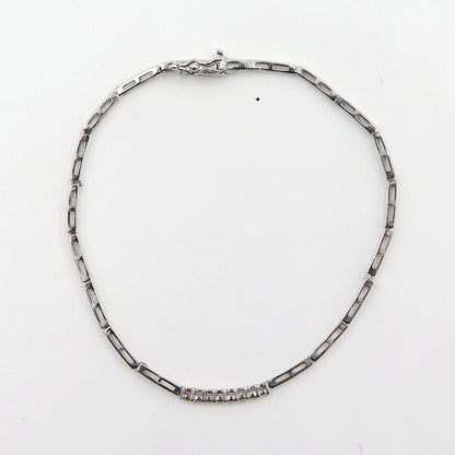 K18WGダイヤモンドブレスレット　D0.17ct　長さ17.0cm　重量5.96ｇ(石の重量含む)（中古）