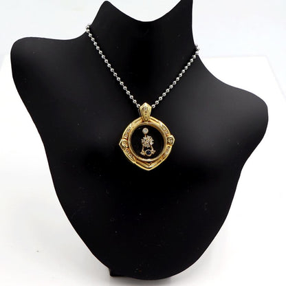 K18サファイヤダイヤモンドペンダントトップ　D0.24ct　重量8.73ｇ　スイング型ギミック　レディース（中古）