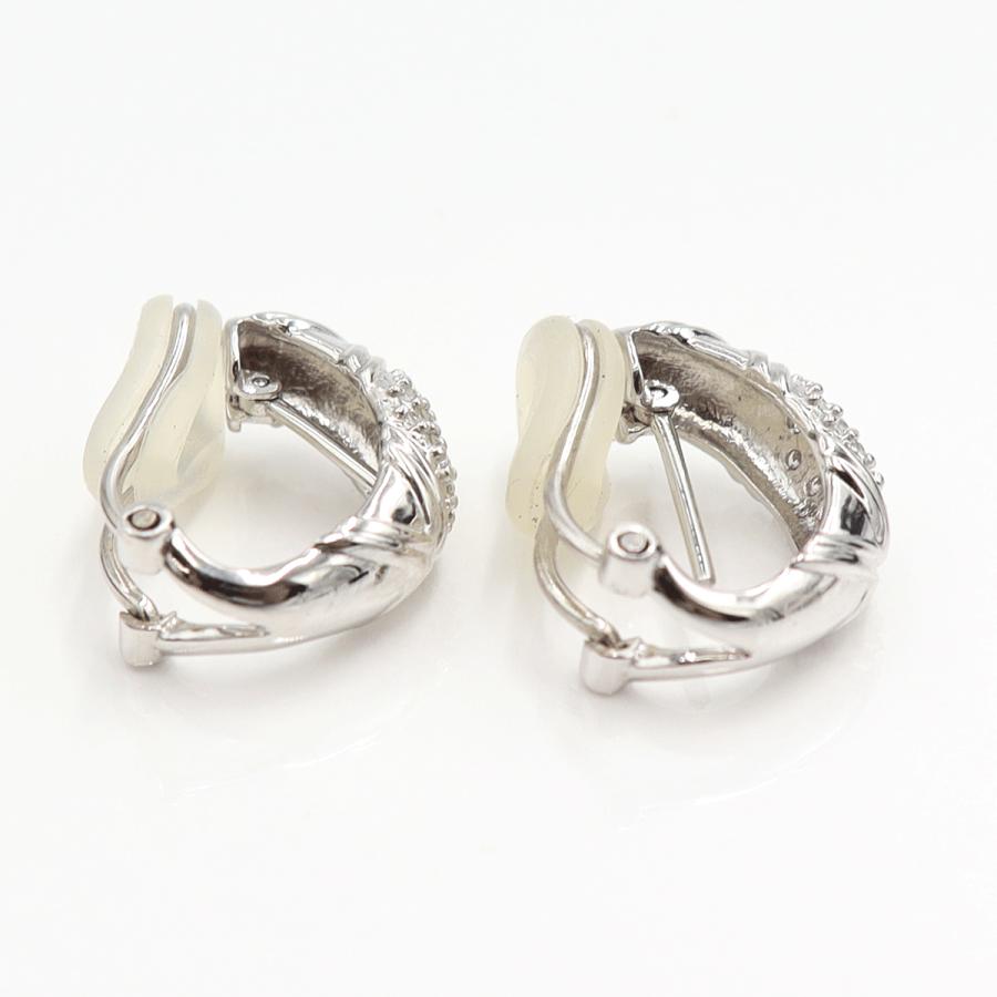 Pt900/K18ダイヤモンドピアス/イヤリング(樹脂型クリップ)　D0.12ct・0.12ct　重量6.56ｇ(両耳・石の重量含む)（中古）