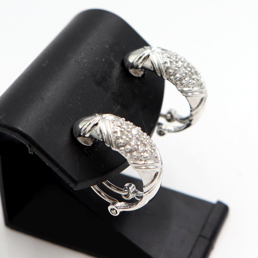 Pt900/K18ダイヤモンドピアス/イヤリング(樹脂型クリップ)　D0.12ct・0.12ct　重量6.56ｇ(両耳・石の重量含む)（中古）