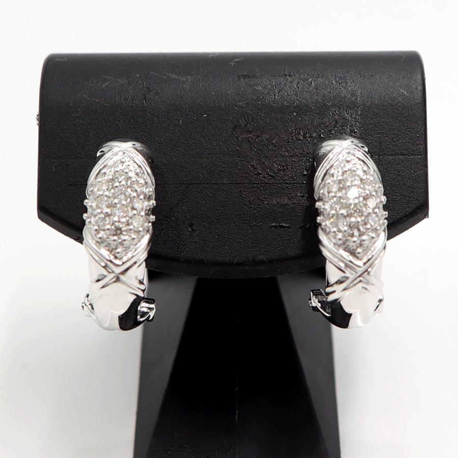 Pt900/K18ダイヤモンドピアス/イヤリング(樹脂型クリップ)　D0.12ct・0.12ct　重量6.56ｇ(両耳・石の重量含む)（中古）