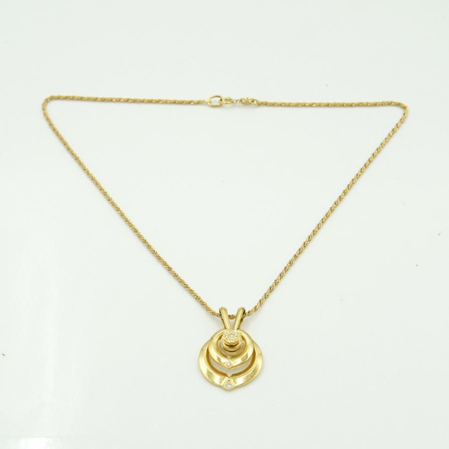 ウォルサム(WALTHAM)　750ダイヤモンドペンダントネックレス　重量12.55ｇ(石の重量含む)　ネックレス長さ 約39cm　レディース（中古）