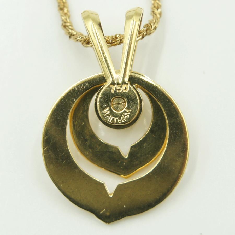 ウォルサム(WALTHAM)　750ダイヤモンドペンダントネックレス　重量12.55ｇ(石の重量含む)　ネックレス長さ 約39cm　レディース（中古）