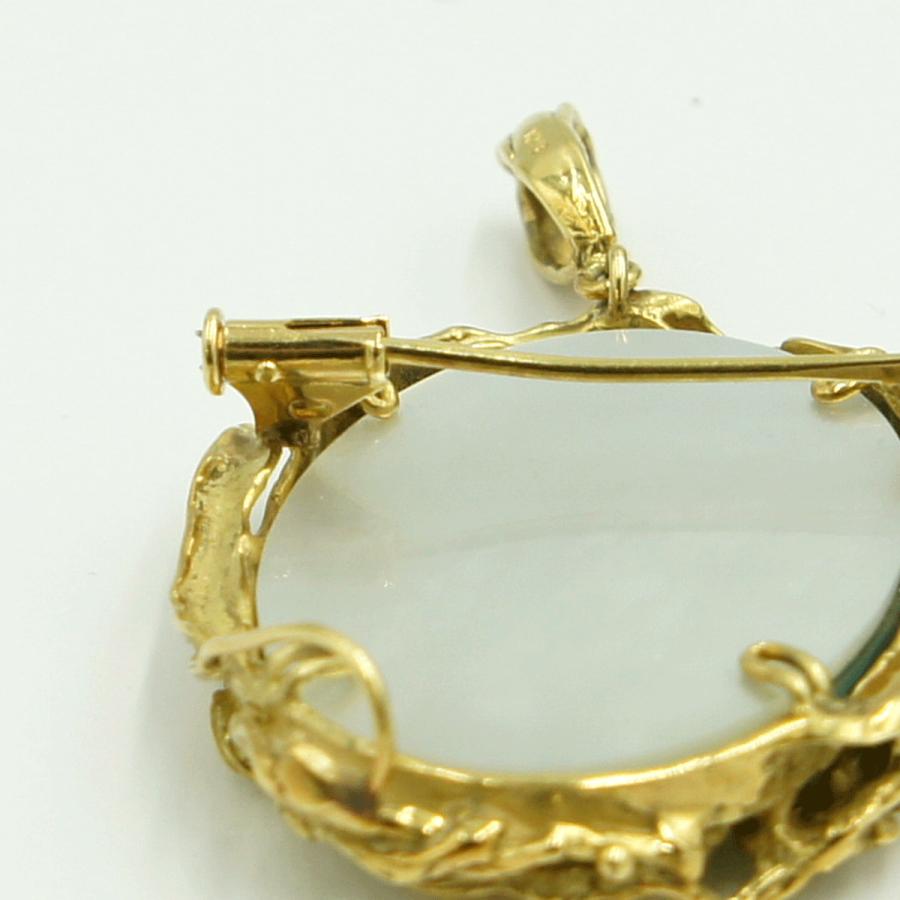 K18メノウペンダントブローチ　重量14.59ｇ　レディース（中古）