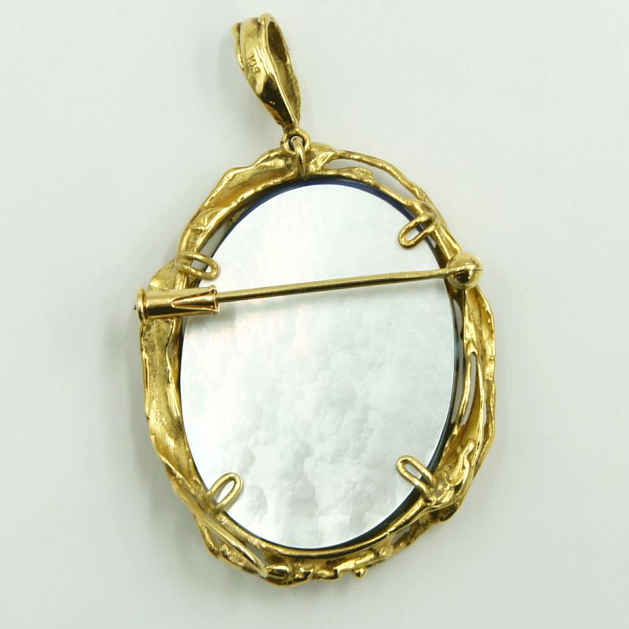 K18メノウペンダントブローチ　重量14.59ｇ　レディース（中古）