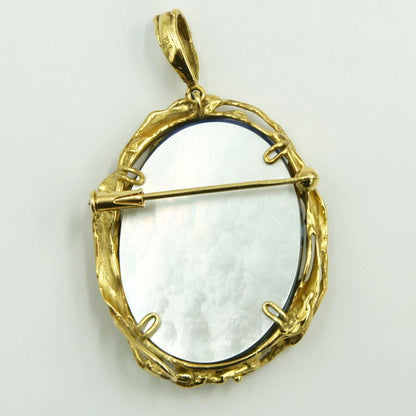 K18メノウペンダントブローチ　重量14.59ｇ　レディース（中古）