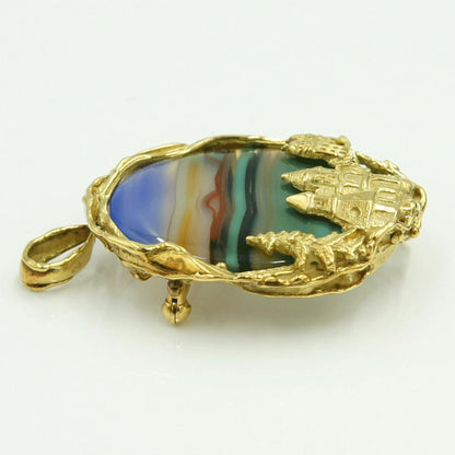 K18メノウペンダントブローチ　重量14.59ｇ　レディース（中古）