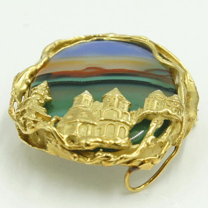 K18メノウペンダントブローチ　重量14.59ｇ　レディース（中古）