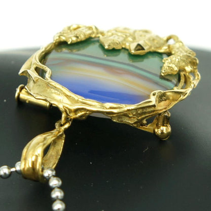 K18メノウペンダントブローチ　重量14.59ｇ　レディース（中古）