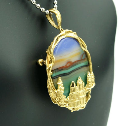 K18メノウペンダントブローチ　重量14.59ｇ　レディース（中古）