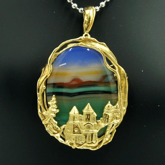 K18メノウペンダントブローチ　重量14.59ｇ　レディース（中古）