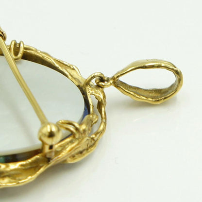 K18メノウペンダントブローチ　重量14.59ｇ　レディース（中古）