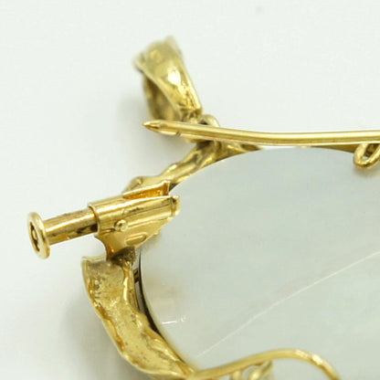 K18メノウペンダントブローチ　重量14.59ｇ　レディース（中古）