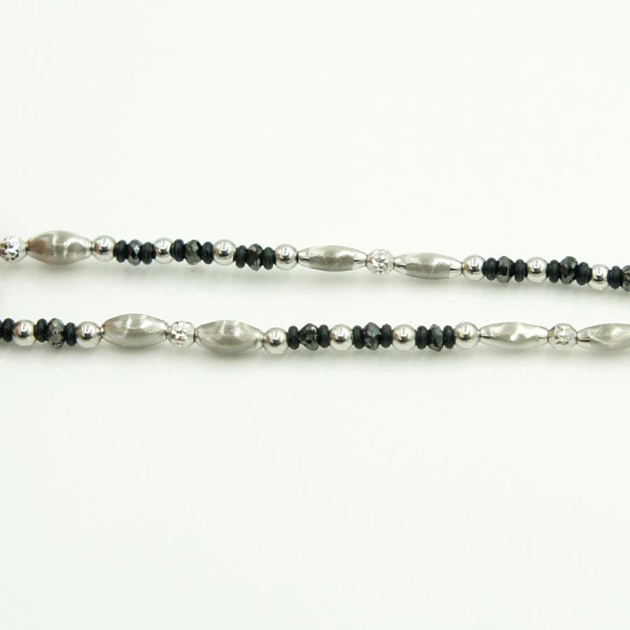 K18WGブラックダイヤブレスレット　D1.00ct　腕回り長さ 約17cm　重量1.78ｇ(石の重量含む)（中古）