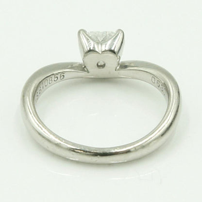 Pt900ハートダイヤモンドリング　D0.630ct　リングサイズ8号　重量4.98ｇ(石の重量含む)（中古）