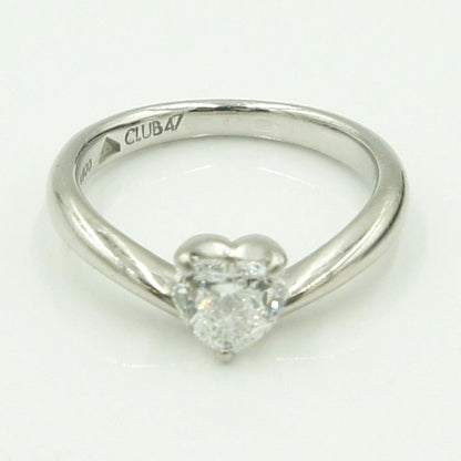 Pt900ハートダイヤモンドリング　D0.630ct　リングサイズ8号　重量4.98ｇ(石の重量含む)（中古）