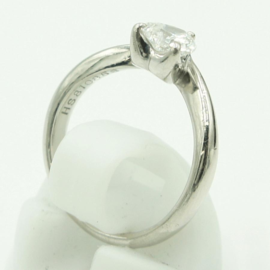 Pt900ハートダイヤモンドリング　D0.630ct　リングサイズ8号　重量4.98ｇ(石の重量含む)（中古）