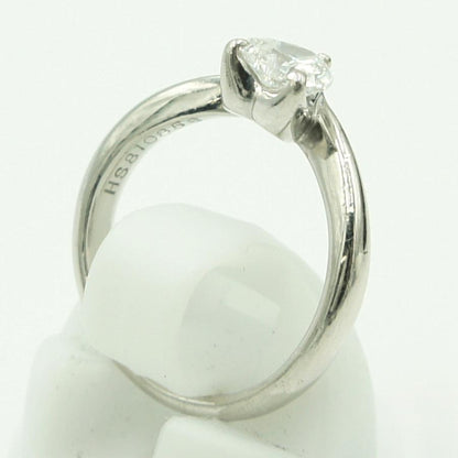 Pt900ハートダイヤモンドリング　D0.630ct　リングサイズ8号　重量4.98ｇ(石の重量含む)（中古）