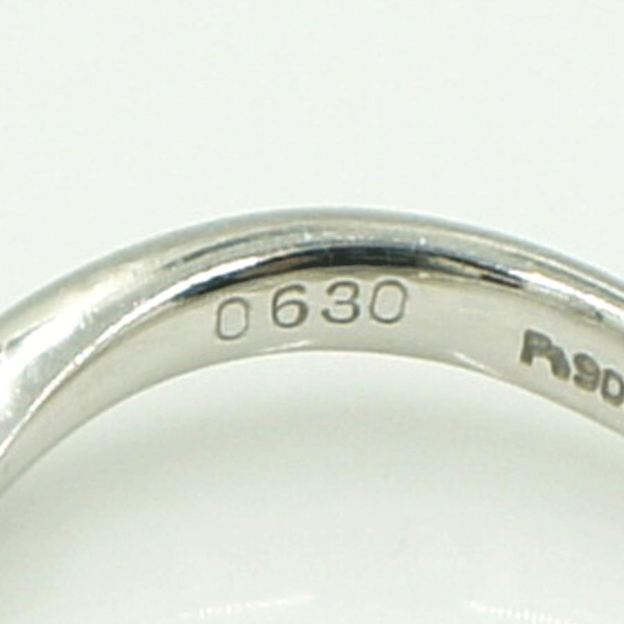 Pt900ハートダイヤモンドリング　D0.630ct　リングサイズ8号　重量4.98ｇ(石の重量含む)（中古）