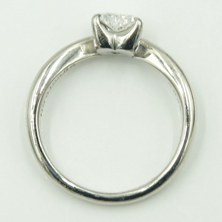 Pt900ハートダイヤモンドリング　D0.630ct　リングサイズ8号　重量4.98ｇ(石の重量含む)（中古）