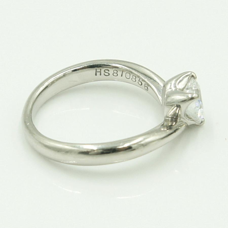 Pt900ハートダイヤモンドリング　D0.630ct　リングサイズ8号　重量4.98ｇ(石の重量含む)（中古）