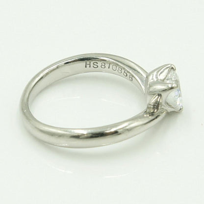 Pt900ハートダイヤモンドリング　D0.630ct　リングサイズ8号　重量4.98ｇ(石の重量含む)（中古）