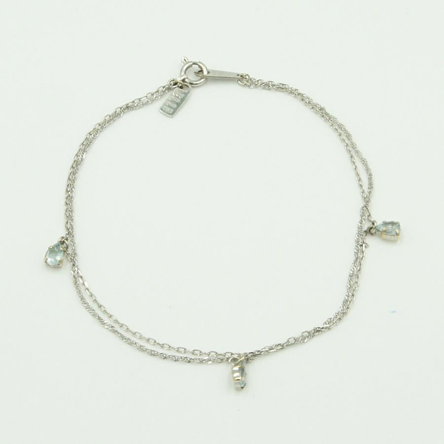 エル(ELLE)　K18WGアクアマリン2連ブレスレット　ブレスレット長さ 約17.5cm　重量1.42ｇ(石の重量含む)　レディース（中古）