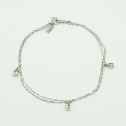 エル(ELLE)　K18WGアクアマリン2連ブレスレット　ブレスレット長さ 約17.5cm　重量1.42ｇ(石の重量含む)　レディース（中古）