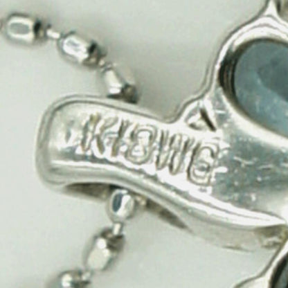 エル(ELLE)　K18WGアクアマリンネックレス　「フラワー」　ネックレス長さ 約39cm　重量2.49ｇ(石の重量含む)　レディース（中古）