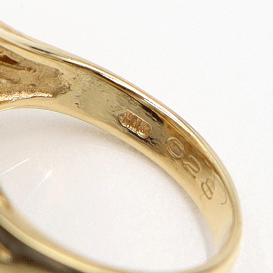 K18/Pt900マペパールリング　P13.5mm　D0.28ct　リングサイズ10号　重量10.22ｇ(石の重さ含む)（中古）