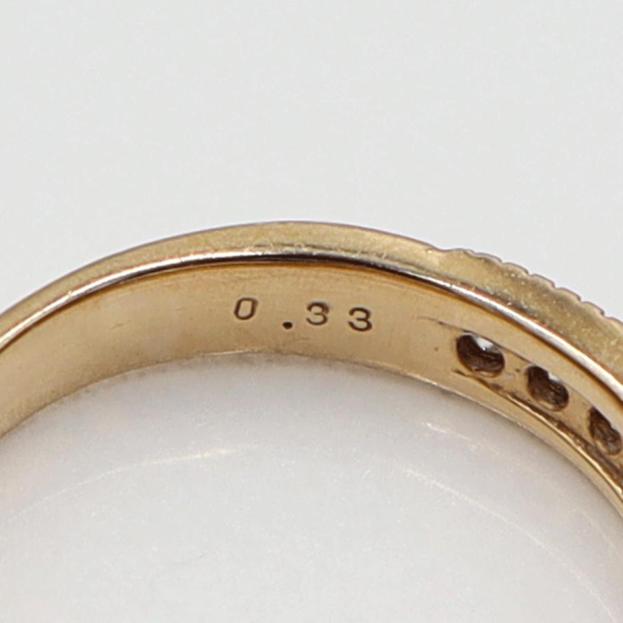 K18PGダイヤリング　D0.33ct　サイズ5.5号　重量2.43ｇ(石の重量含む)　(中古)