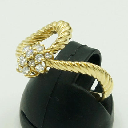 K18ダイヤモンドリング　星の砂　D0.26ct　リングサイズ14号　重量5.15ｇ(石の重量含む)（中古）