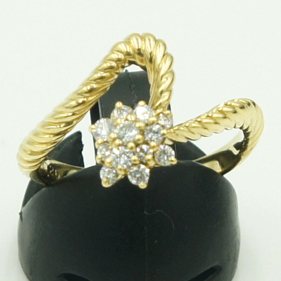 K18ダイヤモンドリング　星の砂　D0.26ct　リングサイズ14号　重量5.15ｇ(石の重量含む)（中古）