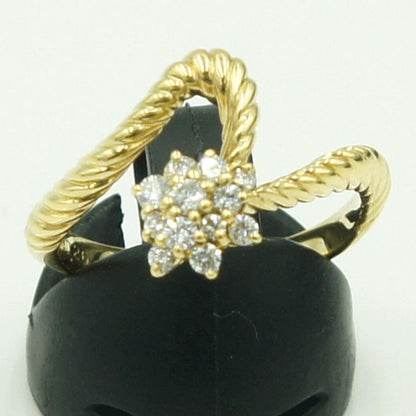 K18ダイヤモンドリング　星の砂　D0.26ct　リングサイズ14号　重量5.15ｇ(石の重量含む)（中古）