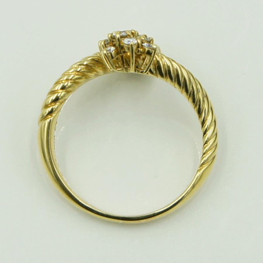 K18ダイヤモンドリング　星の砂　D0.26ct　リングサイズ14号　重量5.15ｇ(石の重量含む)（中古）