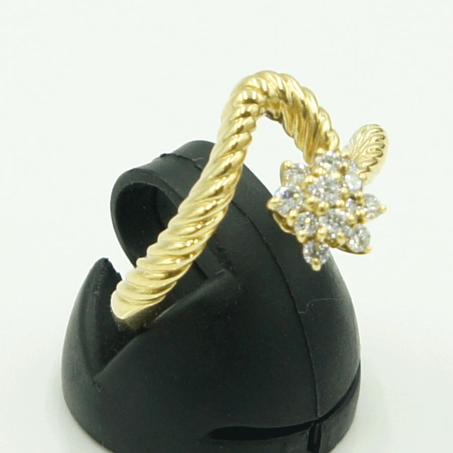 K18ダイヤモンドリング　星の砂　D0.26ct　リングサイズ14号　重量5.15ｇ(石の重量含む)（中古）