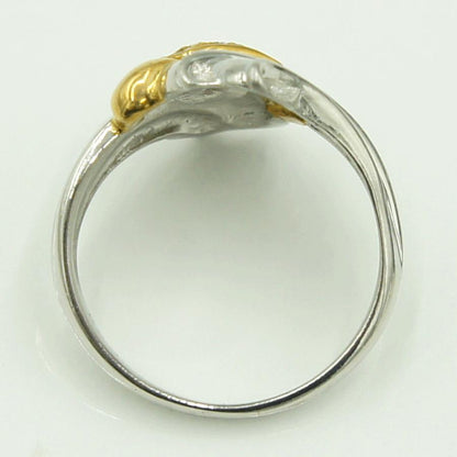 Pt900/K18ダイヤモンドリング　D0.08ct　リングサイズ10号　重量5.55ｇ(石の重量含む)（中古）