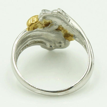 Pt900/K18ダイヤモンドリング　D0.08ct　リングサイズ10号　重量5.55ｇ(石の重量含む)（中古）